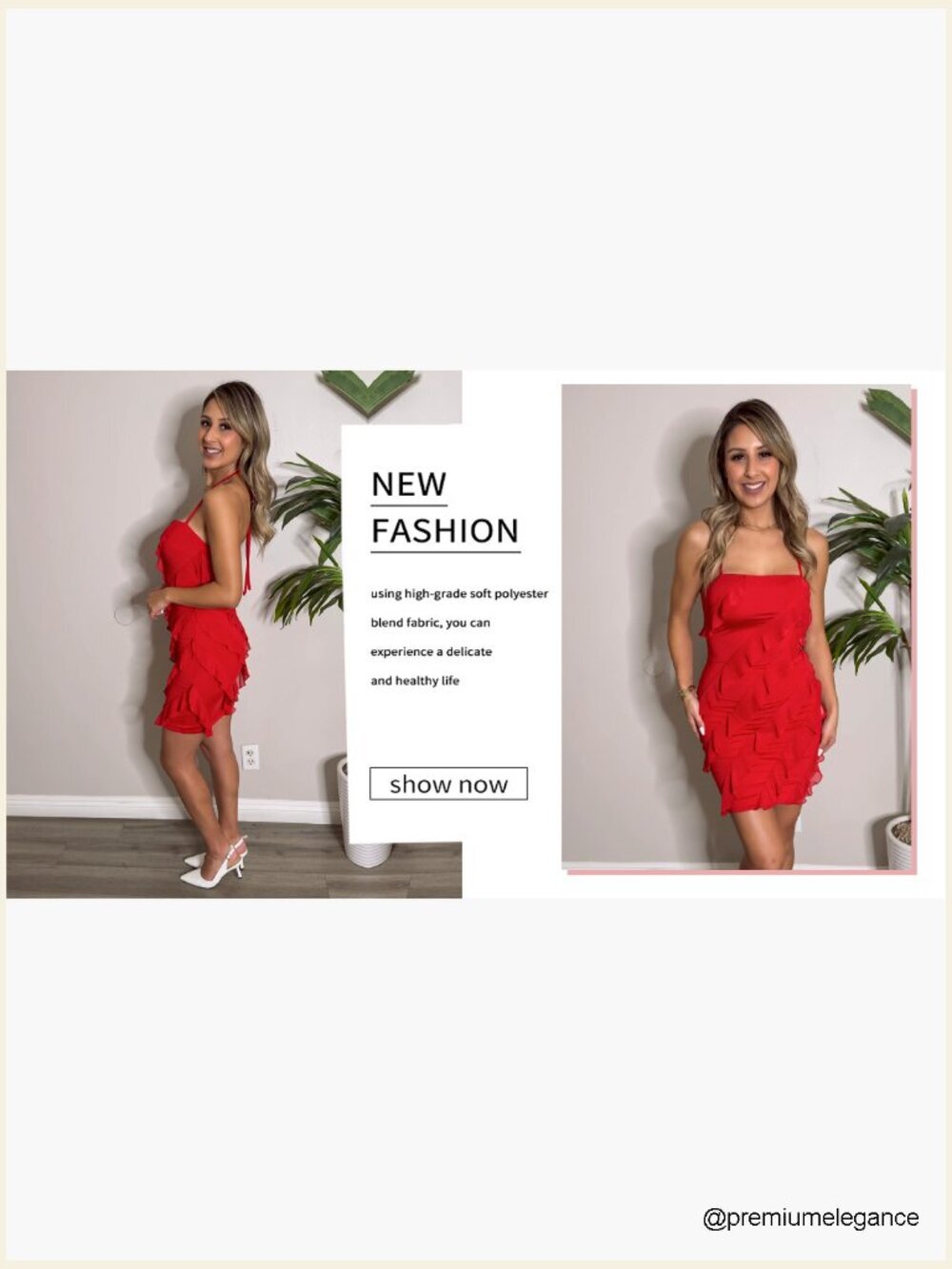 Sexy Halter Backless Bodycon Mini Dress, Ruffled Cocktail Party Club - Picture 7 of 7